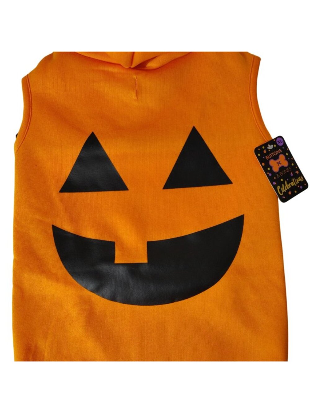 Buttons and Bones Dog Size XL Halloween Fleece Hoodie With Pumpkin Face Costume - Picture 2 of 5